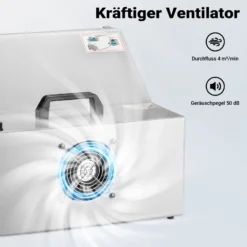 Wiltec Airbrush Absauganlage 4 m³/min, zur Absaugung von Farbe Farbnebel Sprühnebel Filter, mit LED Beleuchtung, Drehregler, regulierbar, Lackierkabine für Airbrush-Arbeiten