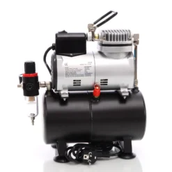 Wiltec Airbrush Kompressor AF186 mit Lufttank, 1 Zylinder Kolben, max. 4 bar Druck und Start-Stop Automatik, für Modellbau, Tattoos, Nailart