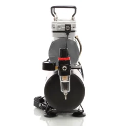 Wiltec Airbrush Kompressor AS196 mit Lufttank, Doppelzylinder Kolben, max. 6 bar Druck und Abschaltautomatik, für Modellbau, Tattoos, Nailart