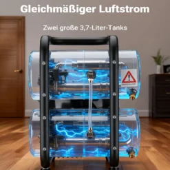 Wiltec Airbrush Kompressor HO-826, Druckluftkompressor 43-32 l/min Luftzufuhr, Kompressor für Airbrush-Pistole 2000-ml-Öltank, Luftkompressor 3-8 bar für Airbrush-Design