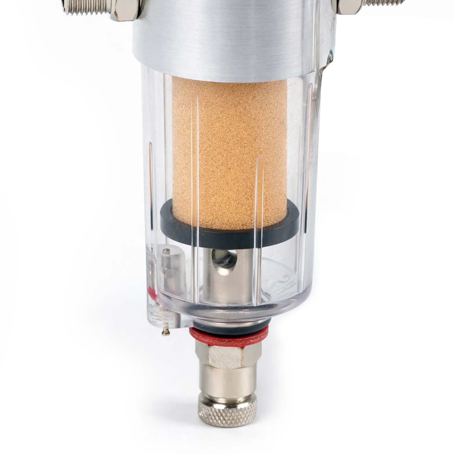 Wiltec Airbrush Kompressor Minifilter, 9,51 mm Gewinde (1/8"), Luftfilter mit Wasserabscheider und Manometer, Airbrush Zubehör
