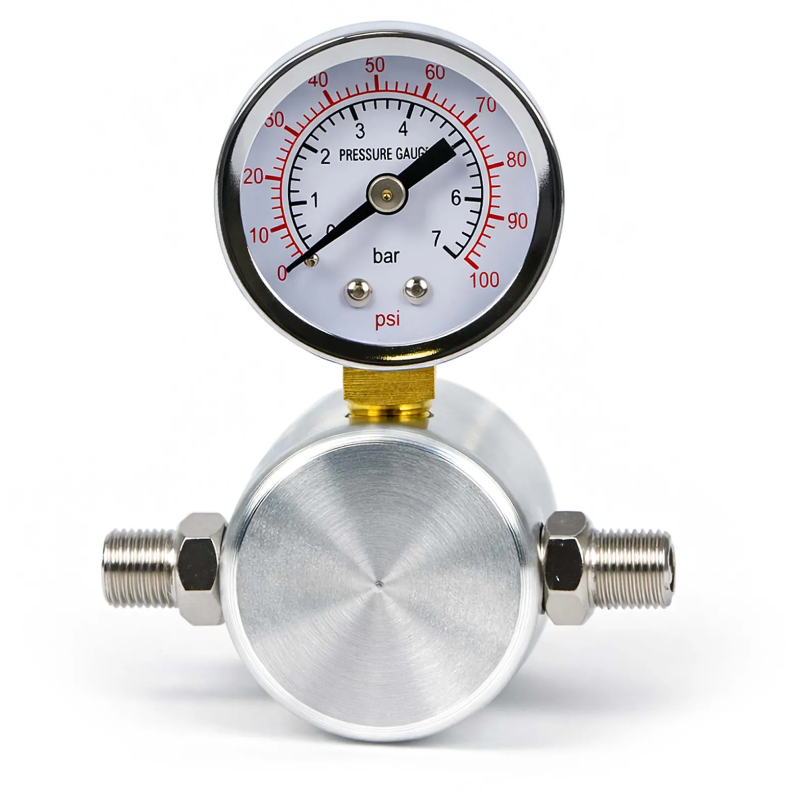 Wiltec Airbrush Kompressor Minifilter, 9,51 mm Gewinde (1/8"), Luftfilter mit Wasserabscheider und Manometer, Airbrush Zubehör