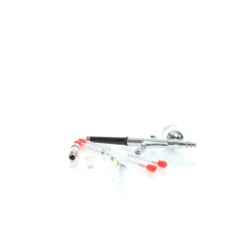 Wiltec Airbrush Pistole Set Typ 130T mit Double Action Funktion, Nadel und Düse Ø 0,2-0,5 mm, 1 Farbbecher, Adapter für Modellbau, Nailart usw.