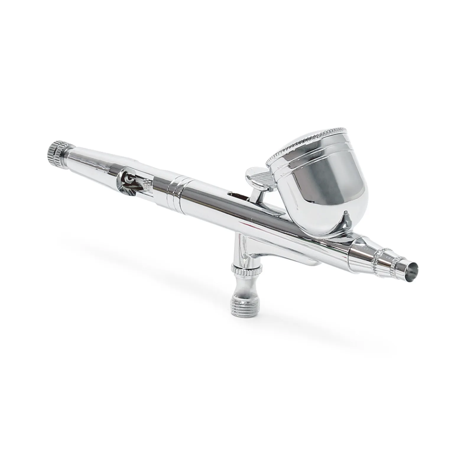 Wiltec Airbrush Pistole Set Typ 130T mit Double Action Funktion, Nadel und Düse Ø 0,2-0,5 mm, 1 Farbbecher, Adapter für Modellbau, Nailart usw.