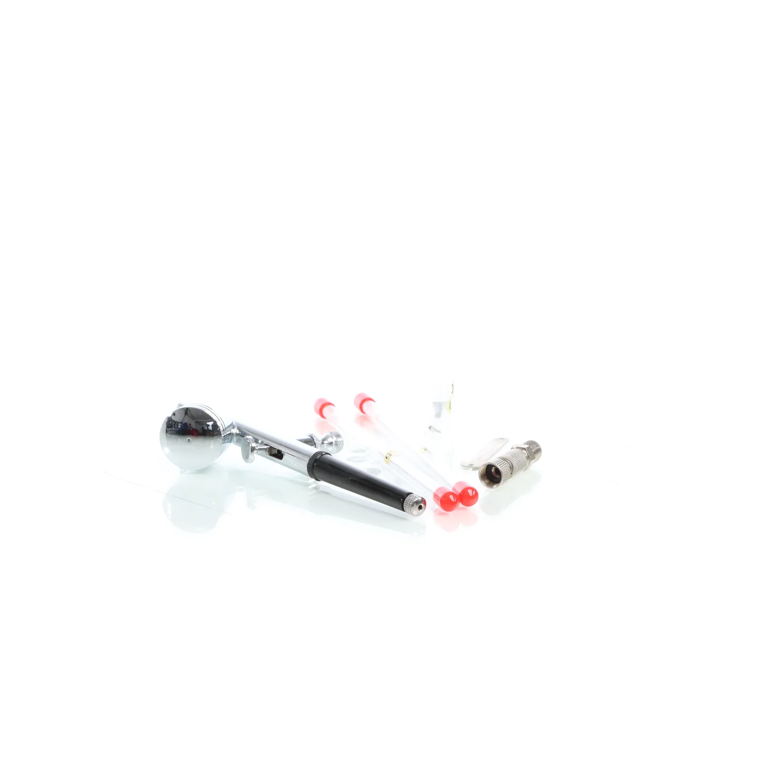 Wiltec Airbrush Pistole Set Typ 130T mit Double Action Funktion, Nadel und Düse Ø 0,2-0,5 mm, 1 Farbbecher, Adapter für Modellbau, Nailart usw.