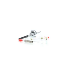 Wiltec Airbrush Pistole Set Typ 130T mit Double Action Funktion, Nadel und Düse Ø 0,2-0,5 mm, 1 Farbbecher, Adapter für Modellbau, Nailart usw.