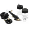 Wiltec Airbrush Pistole Typ 138 mit Single Action Funktion, Düse Ø 0,8 mm, 2 Farbbecher, Pipette und Schlauch für Modellbau, Nailart usw.