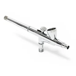 Wiltec Airbrush Pistole Typ 136T mit Double Action Funktion, Düse Ø 0,2-0,5 mm, 1 Farbbecher, Adapter für Modellbau, Nailart usw.