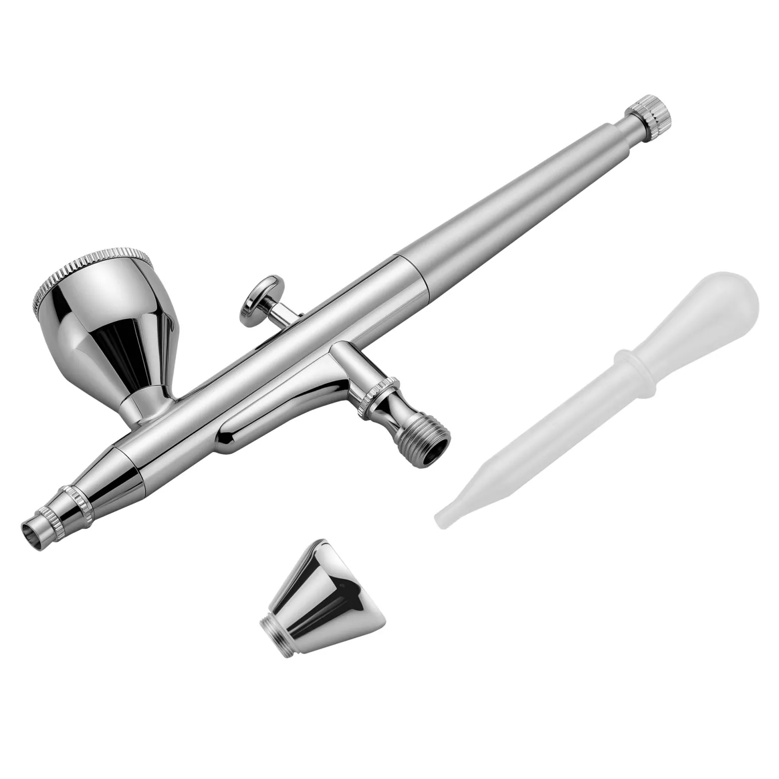 Wiltec Airbrush Pistole X501, Air Brush mit 0,3 mm Düse und Flüssigkeitsbecher 7 ml, 2 ml, präzise Airbrushpistole für Nägel, Tattoo, Modellbau