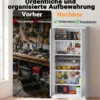 Wiltec Aktenschrank Stahl 78 x 39 x 170 cm weiß, abschließbarer Metallschrank mit 4 Einlegeböden, Büroschrank mit 50 kg Traglast je Ebene