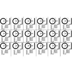 Wiltec Aluminium Dichtring Set 450 teilig, Satz Dichtungsringe in übersichtlicher Kunststoffbox, O Ring Sortiment in verschiedenen Größen