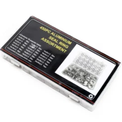 Wiltec Aluminium Dichtring Set 450 teilig, Satz Dichtungsringe in übersichtlicher Kunststoffbox, O Ring Sortiment in verschiedenen Größen