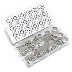 Wiltec Aluminium Dichtring Set 450 teilig, Satz Dichtungsringe in übersichtlicher Kunststoffbox, O Ring Sortiment in verschiedenen Größen