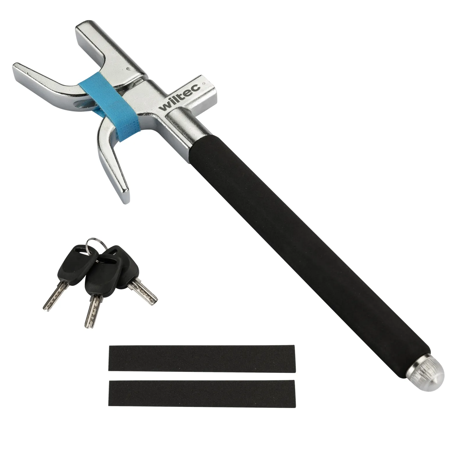Wiltec Aluminium Lenkradsperre 440 x 120 x 45 mm als Lenkradschloss und Diebstahlsicherung fürs Auto