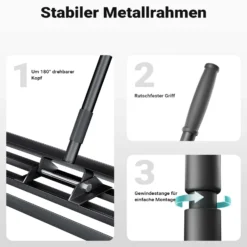 Wiltec Aluminium Rasenrakel 76 x 25,4 cm Mit 2 m Stiel, Unebenheiten Ausgleichen, Leveler Gartengerät Zum Sanden