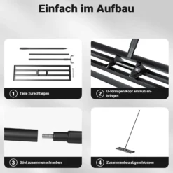 Wiltec Aluminium Rasenrakel 76 x 25,4 cm Mit 2 m Stiel, Unebenheiten Ausgleichen, Leveler Gartengerät Zum Sanden