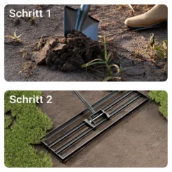 Wiltec Aluminium Rasenrakel 76 x 25,4 cm Mit 2 m Stiel, Unebenheiten Ausgleichen, Leveler Gartengerät Zum Sanden