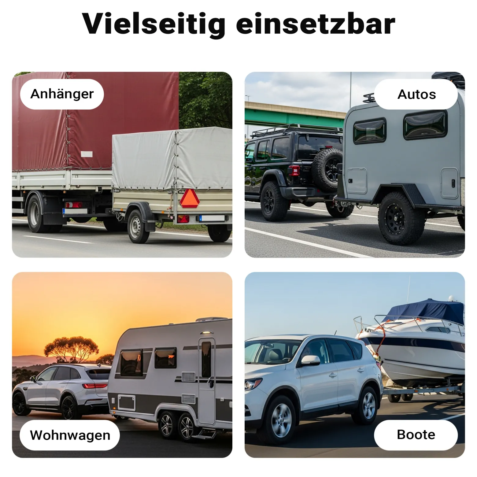 Wiltec Anhänger Adapter 13 auf 7 polig 12V, Kunststoff Adapter für PKW Anhänger, Anhängerkupplung Steckanschluss, Anhängersteckdose