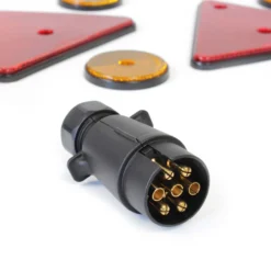 Wiltec Anhängerbeleuchtung Set mit 7-poligem Stecker, Leuchten, Reflektoren und Kabel für Anhänger, Anhängerleuchte mit verschiedenen Funktionen