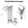 Wiltec Anhängerkupplung + Kupplungskugel 50 mm, Kombikupplung 260 x 140 mm und Kugelkopf bis 3,5 t für Rangierbetrieb