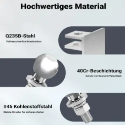 Wiltec Anhängerkupplung + Kupplungskugel 50 mm, Kombikupplung 260 x 140 mm und Kugelkopf bis 3,5 t für Rangierbetrieb