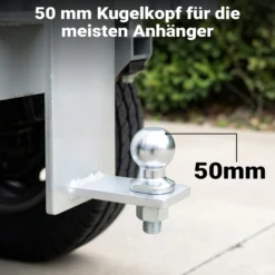 Wiltec Anhängerkupplung + Kupplungskugel 50 mm, Kombikupplung 260 x 140 mm und Kugelkopf bis 3,5 t für Rangierbetrieb