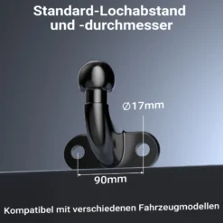 Wiltec Anhängerkupplung mit 50 mm Kugelkopf, 3,5 t Zugkraft, Anhängevorrichtung aus Gussstahl für Pkw Lkw Traktor, 2 Loch Anschraubplatte