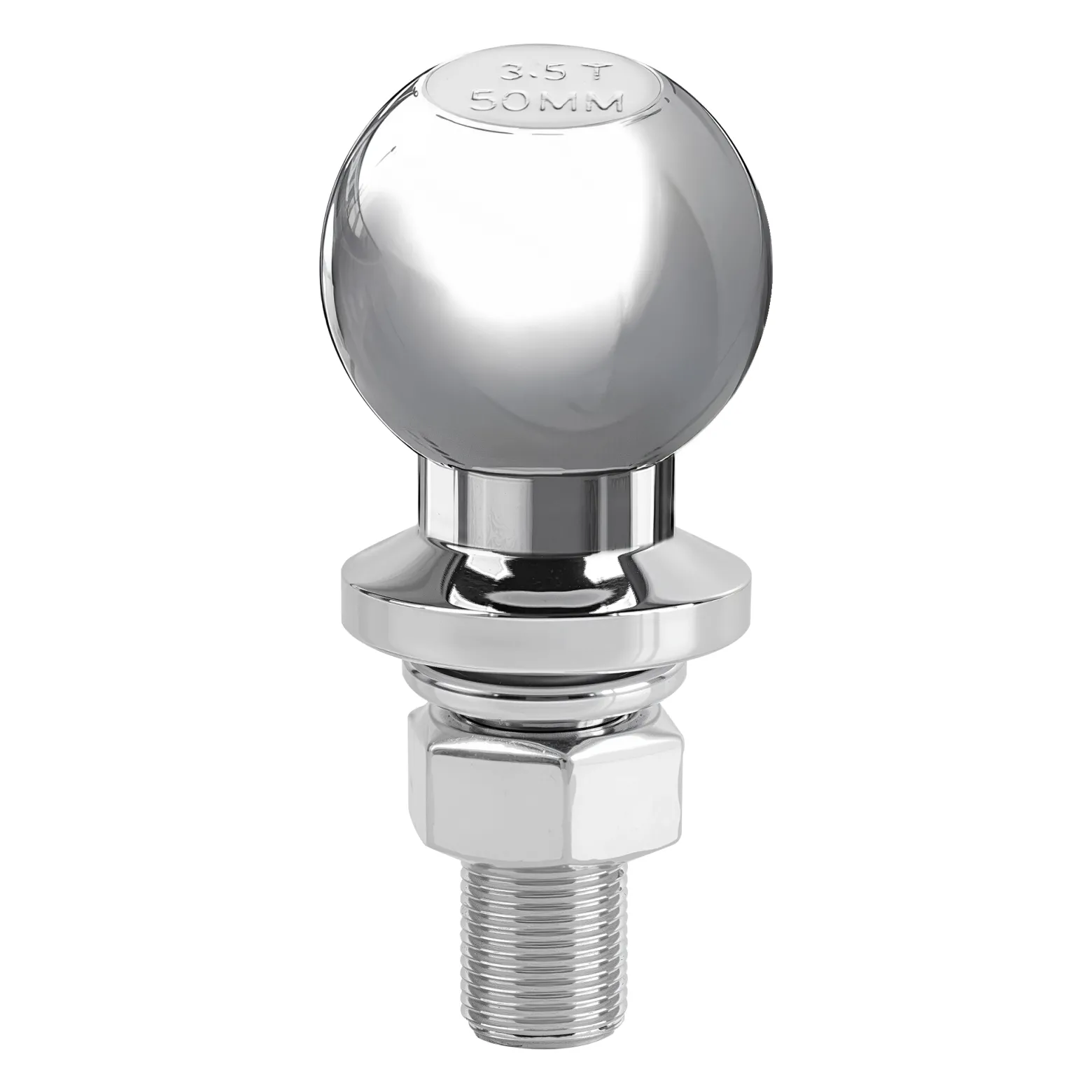 Wiltec Anhängerkupplungskugel 50 mm 3,5 t aus Carbonstahl gerader Kugelkopf 50/22 mm für Anhängerkupplung
