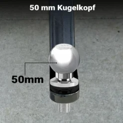 Wiltec Anhängerkupplungskugel 50 mm 3,5 t aus Carbonstahl gerader Kugelkopf 50/22 mm für Anhängerkupplung