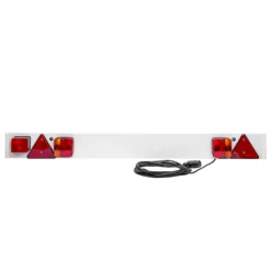 Wiltec Anhänger Lichtleiste 7-polig 12V 137 cm, Anhängerbeleuchtung für PKW und Fahrradträger, Adapter für Anhänger