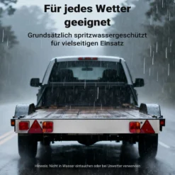 Wiltec Anhänger Lichtleiste 7-polig 12V 137 cm, Anhängerbeleuchtung für PKW und Fahrradträger, Adapter für Anhänger