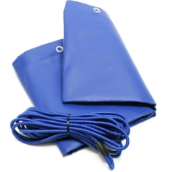 Wiltec Anhängerplane Flachplane inkl. Planenseil 207,5 x 114 x 5 cm, wasserfeste und winddichte Schutzplane, Abdeckplane aus PVC