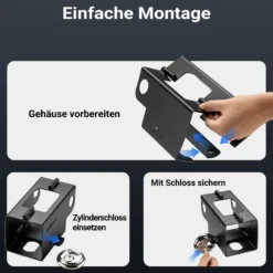 Wiltec Anhängerschloss mit Scharniersystem 70 mm Vorhängeschloss, Diebstahlsicherung aus Stahl für Anhänger