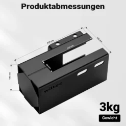 Wiltec Anhängerschloss mit Stecksystem 70 mm Vorhängeschloss, Diebstahlsicherung aus Stahl für Anhänger