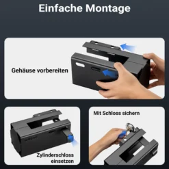 Wiltec Anhängerschloss mit Stecksystem 70 mm Vorhängeschloss, Diebstahlsicherung aus Stahl für Anhänger