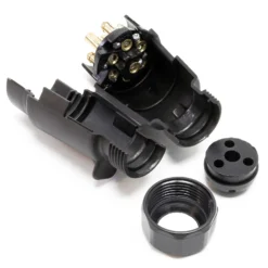 Wiltec Anhänger Stecker 7-polig 12V, Kunststoff Adapter für PKW Anhänger, Anhängerkupplung Steckanschluss, Anhängersteckdose