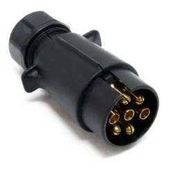 Wiltec Anhänger Stecker 7-polig 12V, Kunststoff Adapter für PKW Anhänger, Anhängerkupplung Steckanschluss, Anhängersteckdose