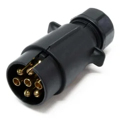 Wiltec Anhänger Stecker 7-polig 12V, Kunststoff Adapter für PKW Anhänger, Anhängerkupplung Steckanschluss, Anhängersteckdose