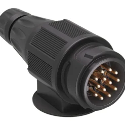 Wiltec Anhänger Stecker 13-polig 12V, Nylon Adapter für PKW Anhänger, Anhängerkupplung Steckanschluss, Anhängersteckdose