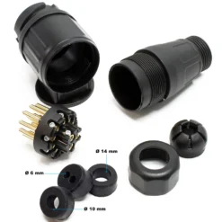 Wiltec Anhänger Stecker 13-polig 12V, Kunststoff Adapter für PKW Anhänger, Anhängerkupplung Steckanschluss, Anhängersteckdose
