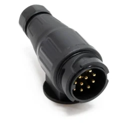 Wiltec Anhänger Stecker 13-polig 12V, Kunststoff Adapter für PKW Anhänger, Anhängerkupplung Steckanschluss, Anhängersteckdose