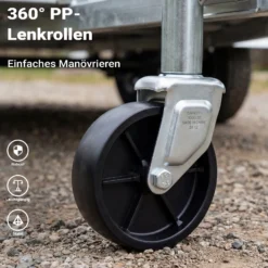 Wiltec Anhänger Stützrad bis 450 kg mit 254 mm Hubhöhe, Anhängerstütze aus verzinktem Stahl