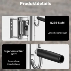 Wiltec Anhänger Stützrad bis 450 kg mit 254 mm Hubhöhe, Anhängerstütze aus verzinktem Stahl
