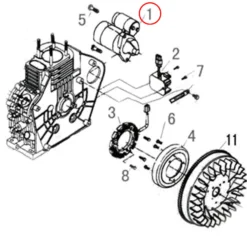 Wiltec Anlassermotor für LIFAN 10 PS Motor Dieselmotor Ersatzteil – Einzylinder für Kleinmaschinen & Karts, 4-Takt Motor & OHV Ventilsteuerung