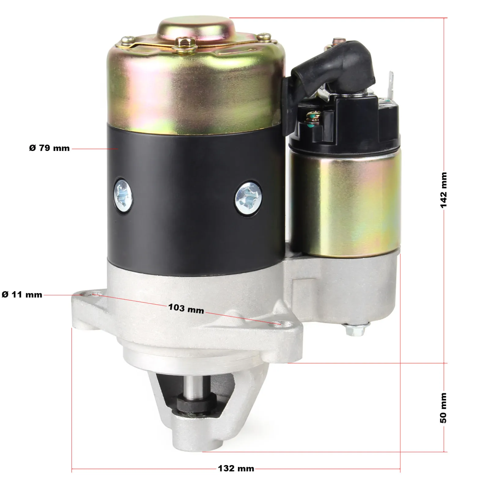 Wiltec Anlassermotor für LIFAN 10 PS Motor Dieselmotor Ersatzteil – Einzylinder für Kleinmaschinen & Karts, 4-Takt Motor & OHV Ventilsteuerung