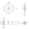 Wiltec Antriebswelle 22 mm 28T für LIFAN 6,5-13 PS Motor – Benzinmotor Ersatzteil für Ölbadkupplung – Einzylinder für Kleinmaschinen & Karts, 4-Takt Motor & OHV Ventilsteuerung