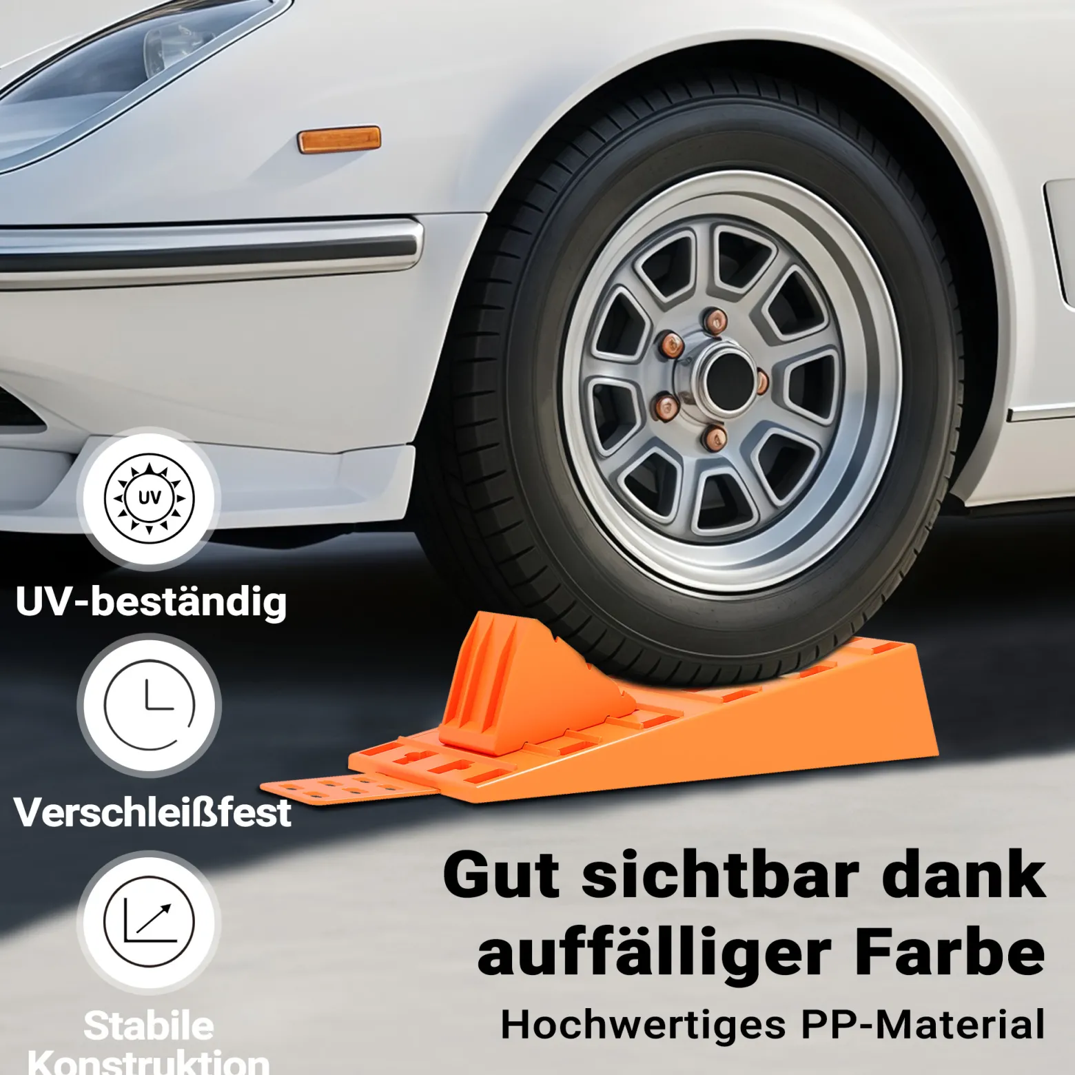 Wiltec Auffahrkeil für Wohnwagen 2 Stück 3,5 t Traglast, Unterlegkeile mit Stopper und Auffahrhilfe, Ausgleichskeile aus Kunststoff mit Transporttasche