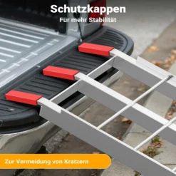 Wiltec Auffahrrampe 226 cm 340 kg für ATV Quad Motorrad, Aluminium Auffahrschiene faltbar, Verladerampe rutschsicher