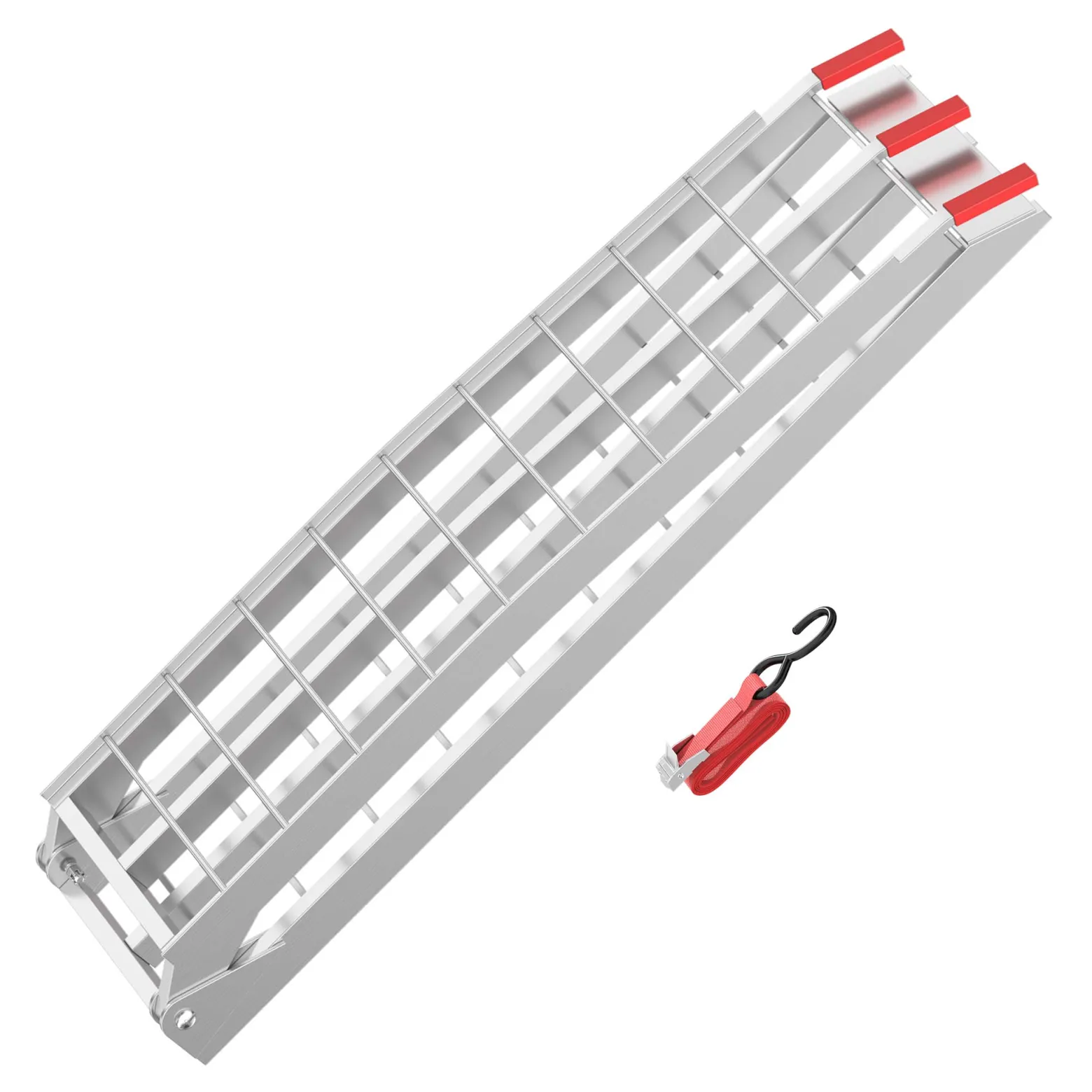 Wiltec Auffahrrampe 226 cm 340 kg für ATV Quad Motorrad, Aluminium Auffahrschiene faltbar, Verladerampe rutschsicher