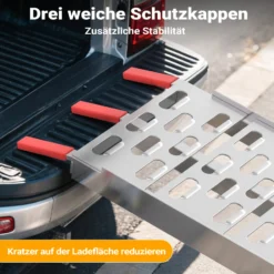 Wiltec Auffahrrampe 223 cm 340 kg für ATV Motorrad Quad, Aluminium Auffahrschiene faltbar, Verladerampe rutschsicher